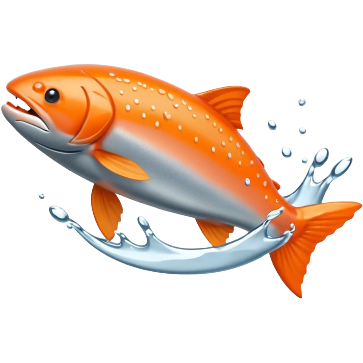a salmon flopping out of water emoji