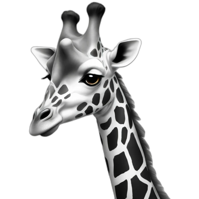 full giraffe black and white emoji