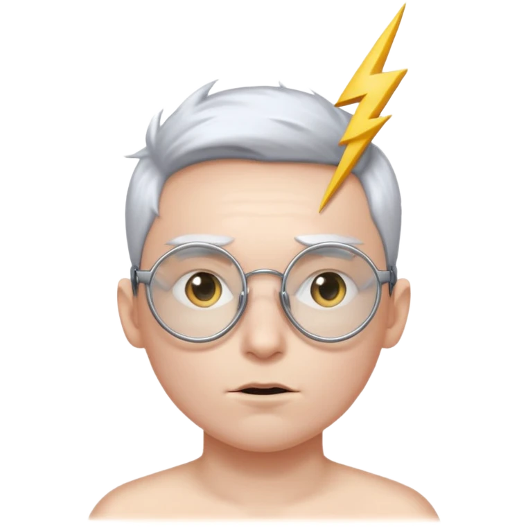 Circle glasses with the scar and without the face emoji