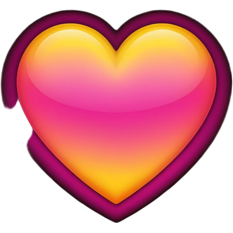 Bright yellow to orange to dark pink double gradient double heart emoji