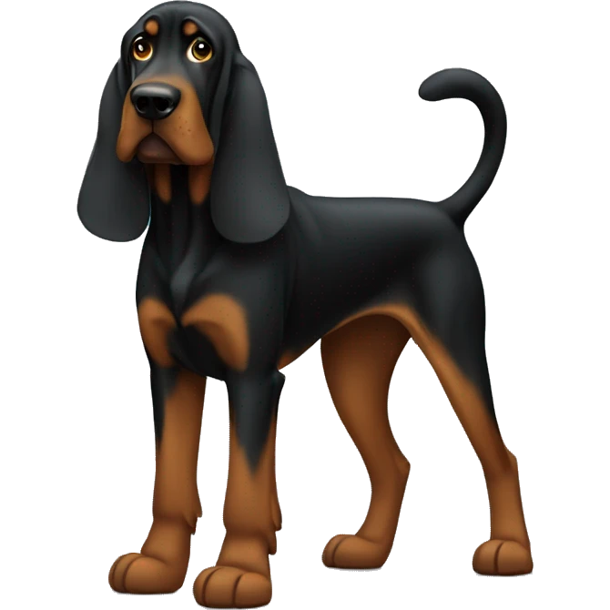 Black bloodhound standing  emoji