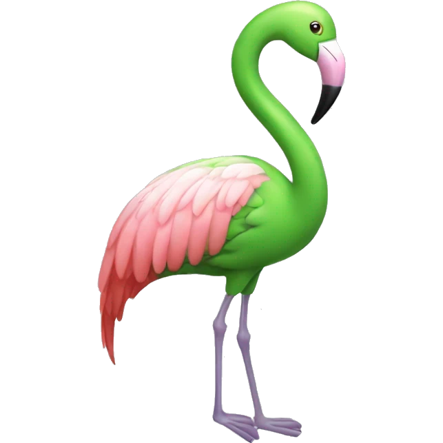 Green flamingo emoji