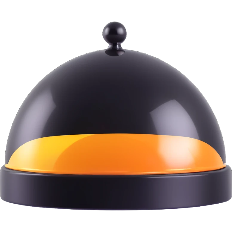 smooth and shiny dome, simple and iconic emoji