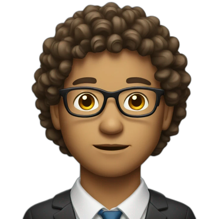 a financial market trader with curly hair and glasses emoji