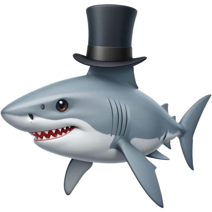 Shark with a top hat emoji
