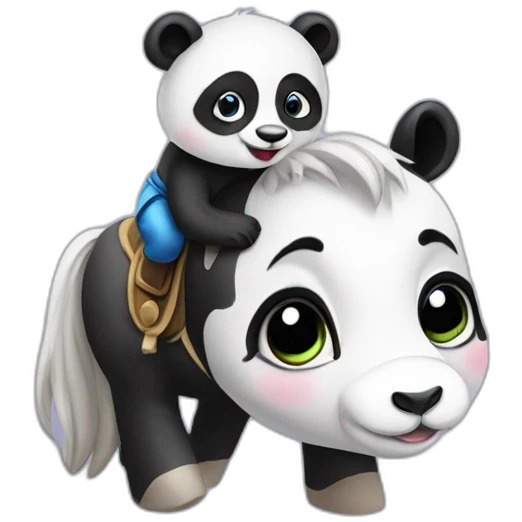 baby panda on a horse emoji