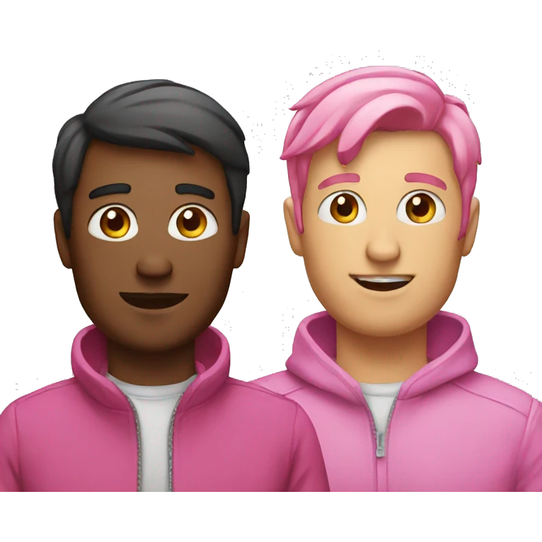 Men and pink emoji