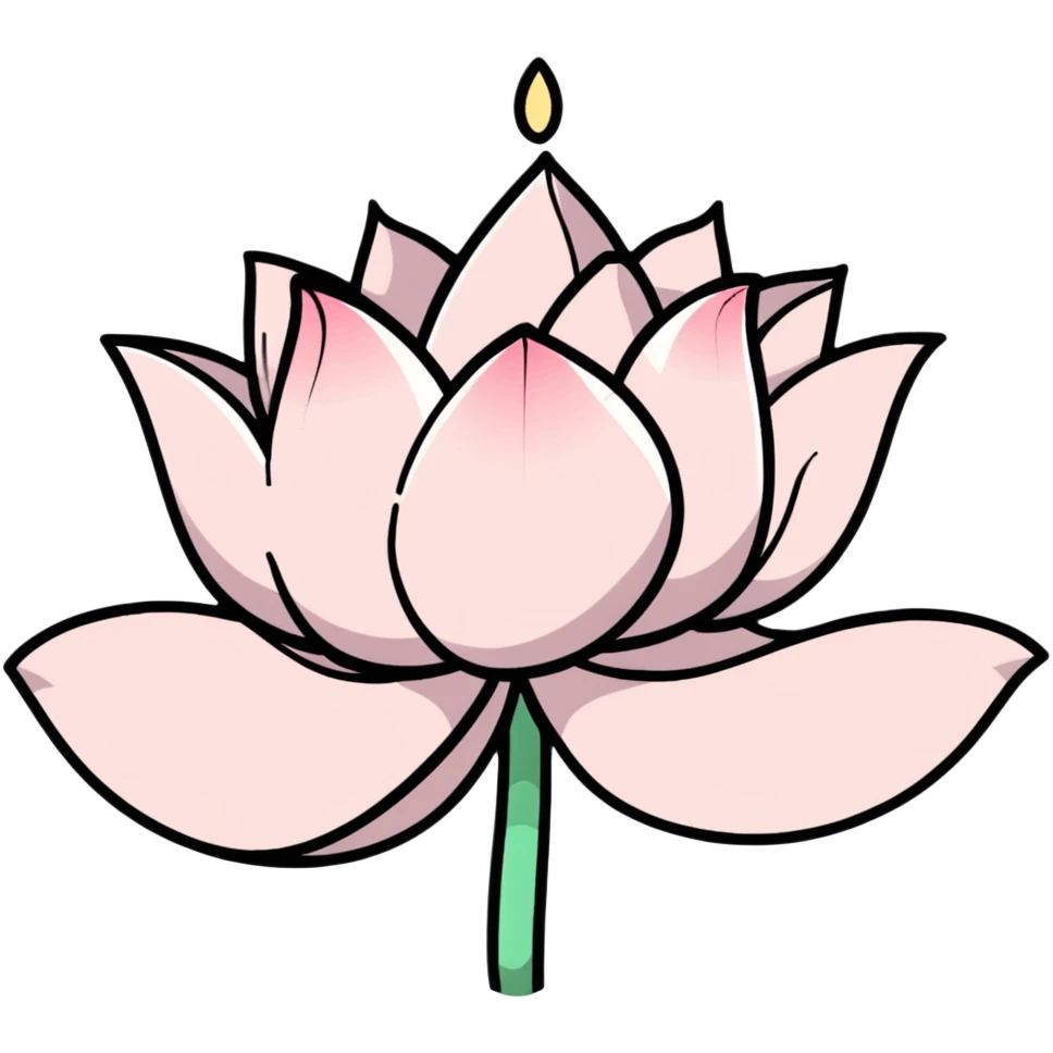 Delicate soft pink lotus flower with magical inner glow emoji