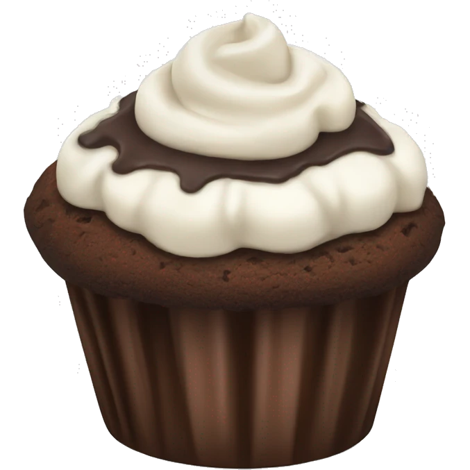 Nice chocolate muffin with cream on top emoji