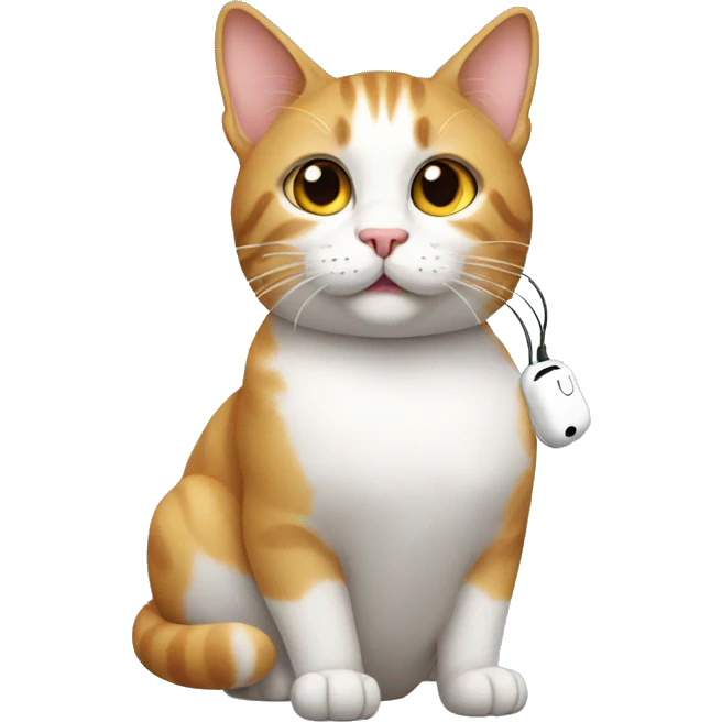 Cat wearing airpods emoji