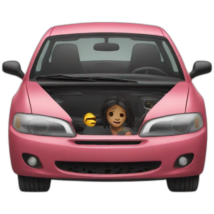 Woman under car emoji