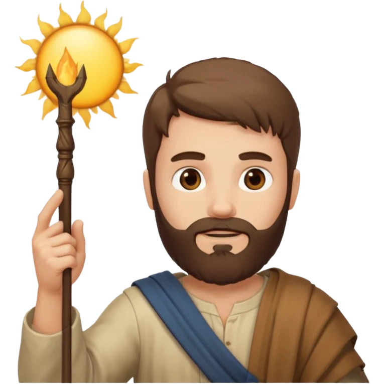 joshua bible chracter bearded man raising his hand stopping the sun emoji