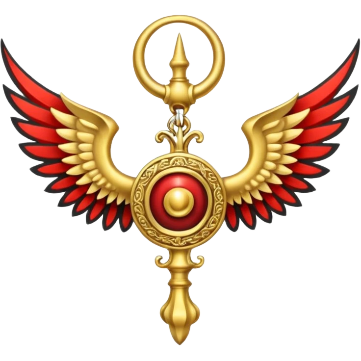 Holy Emblem with black wings and horn emoji