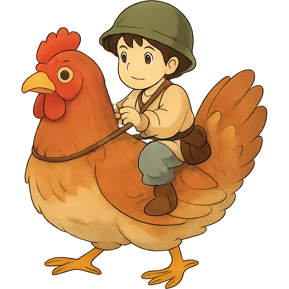 ghibli style chicken jockey emoji