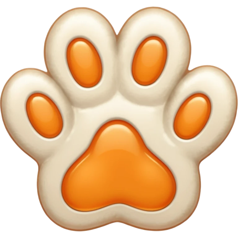 a very light pale pastel orange pawprint emoji