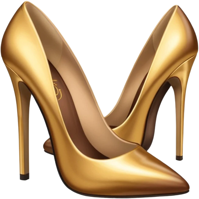 Metallic 24k gold and mocha brown womens shoes emoji