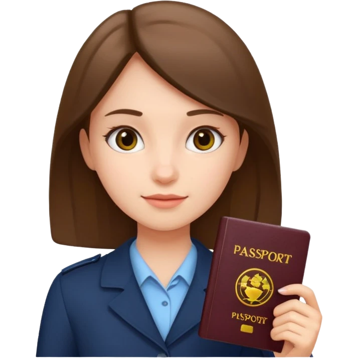 girl holding passport emoji
