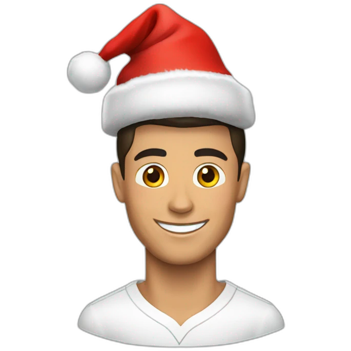 Cristiano Ronaldo with christmas hat emoji