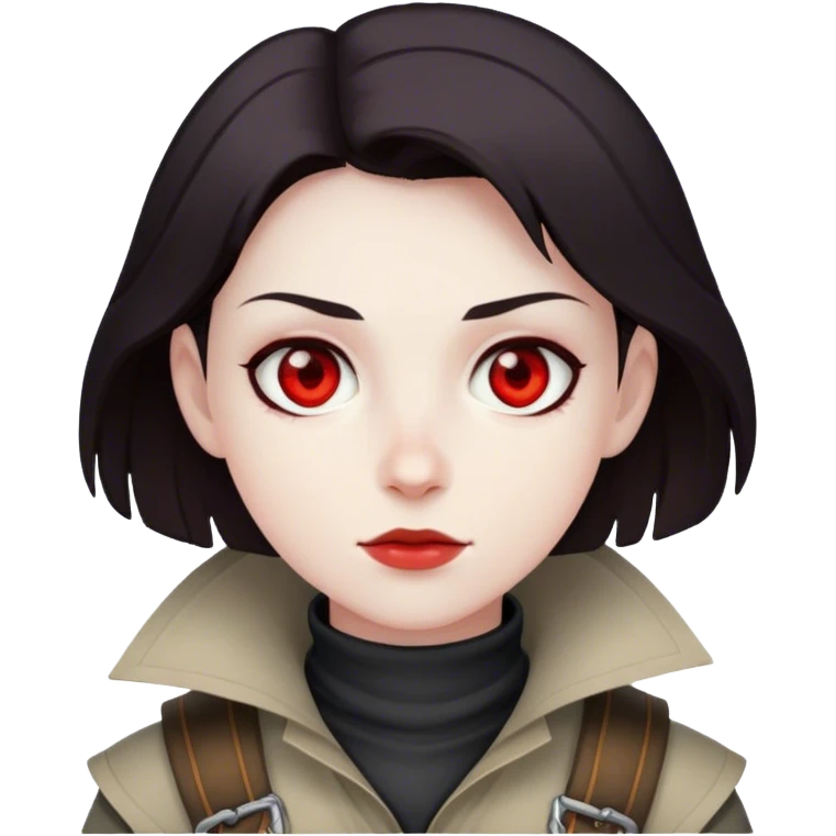 A aventurer with red eyes emoji