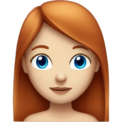 red-haired girl with long straight hair and blue eyes emoji