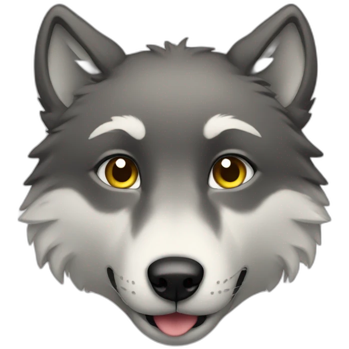 Cute wolf emoji