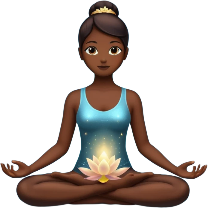 silhouette in lotus pose with sparkles emoji