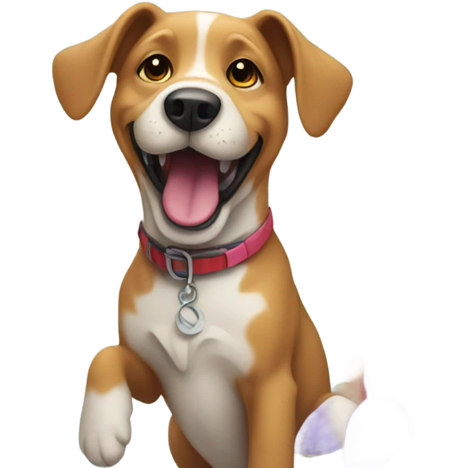 Dog with balloons  emoji