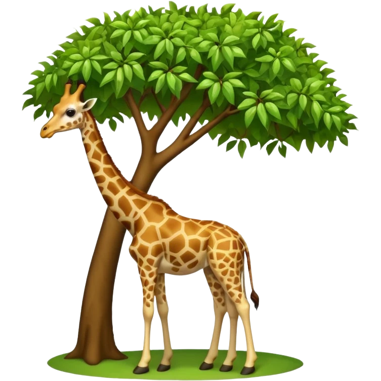giraffe eating leaves from a tree emoji