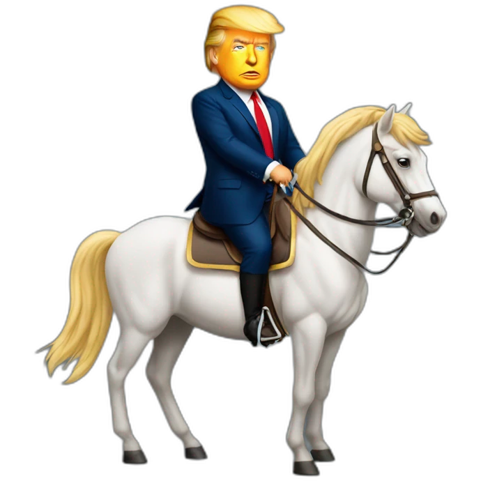Donald Trump on a horse emoji