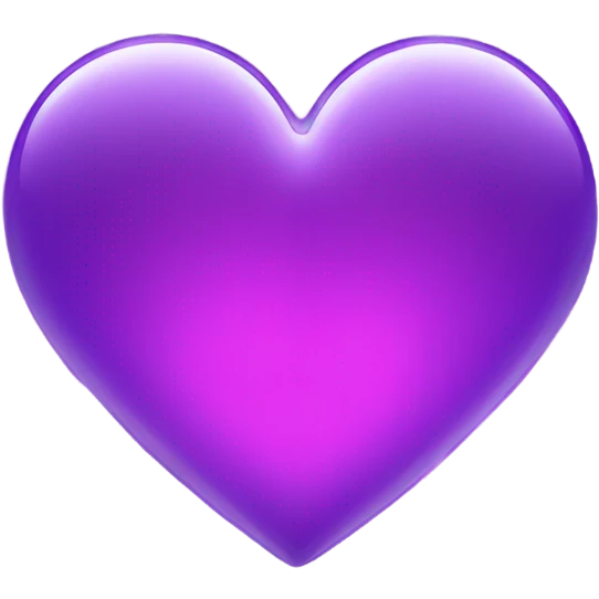 Shiny neon glass dark purple heart  emoji