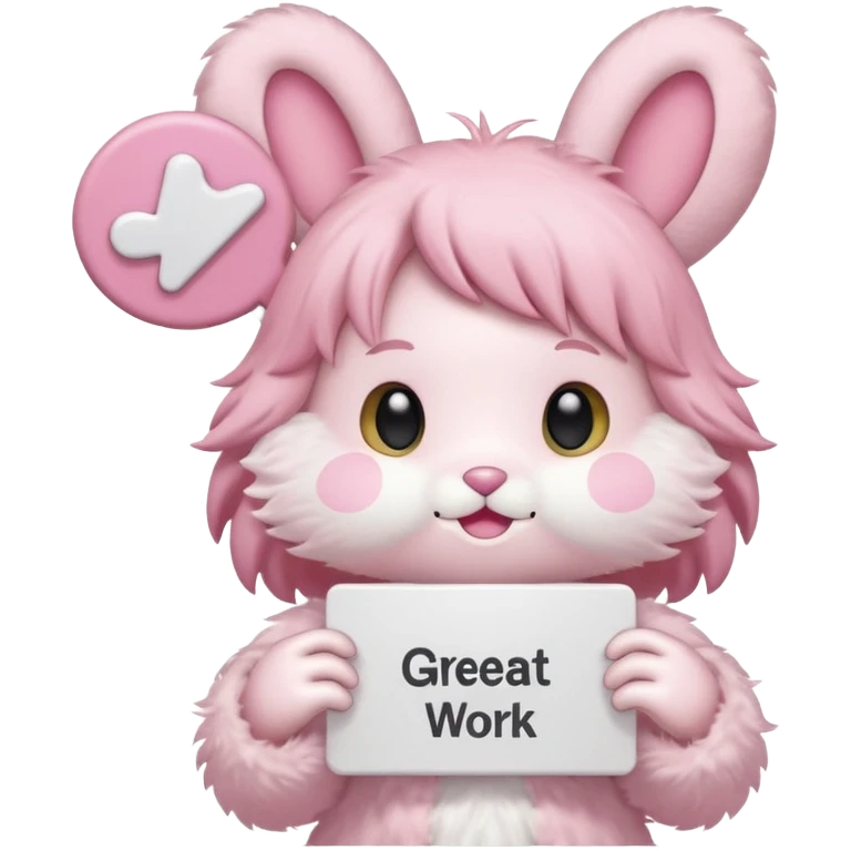 mymelody with sign that says great work emoji