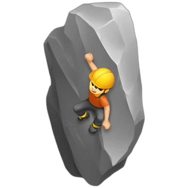 rock climber boulder no rope emoji