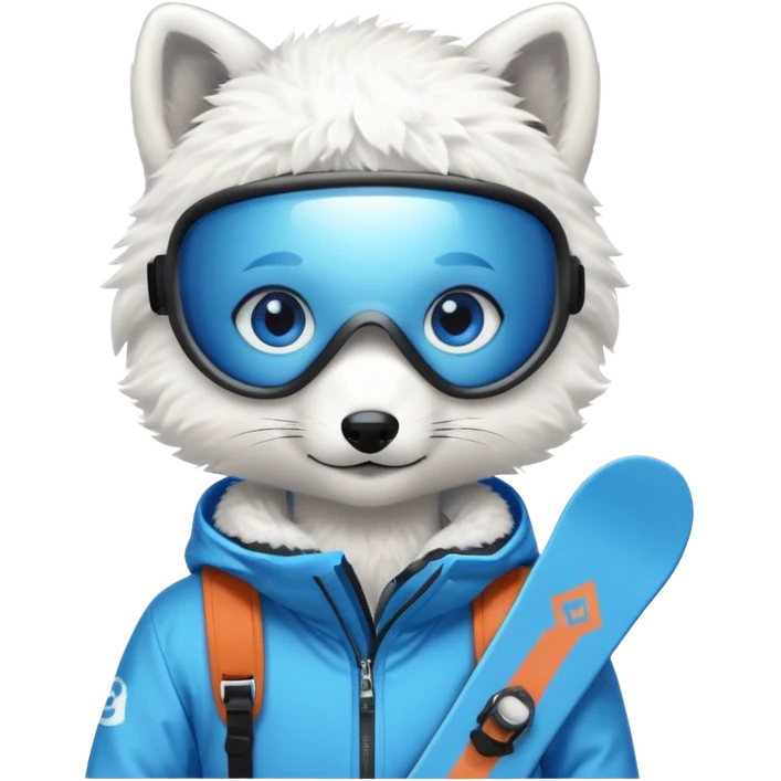Snowboarder Arctic Fox emoji