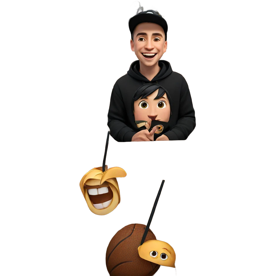 smiling boy in black hoodie emoji