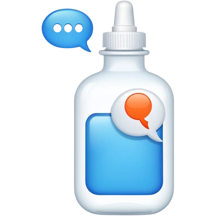 glue bottle with chat bubble emoji