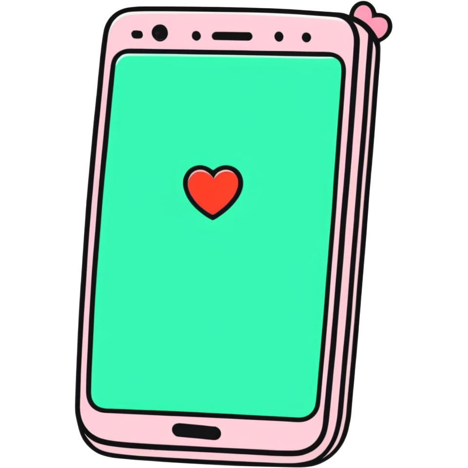 phone with a big heart emoji