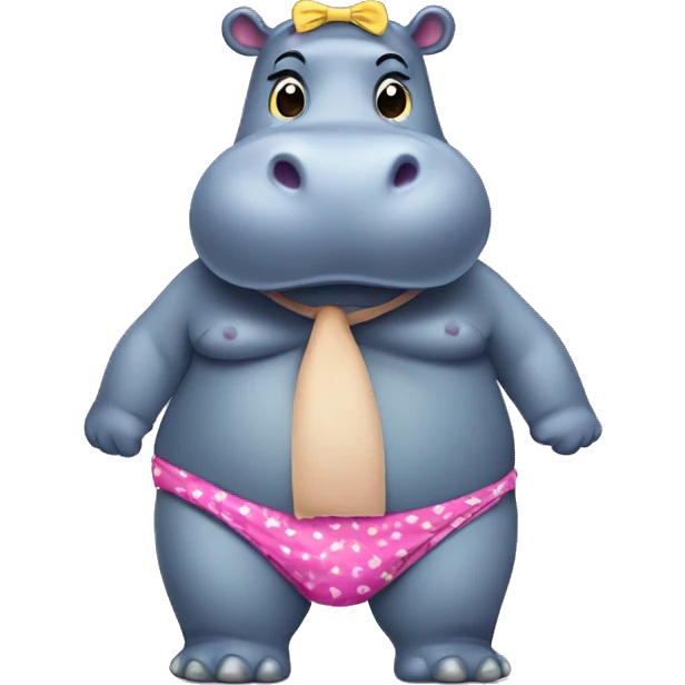 Hippo wearing a bikini  emoji