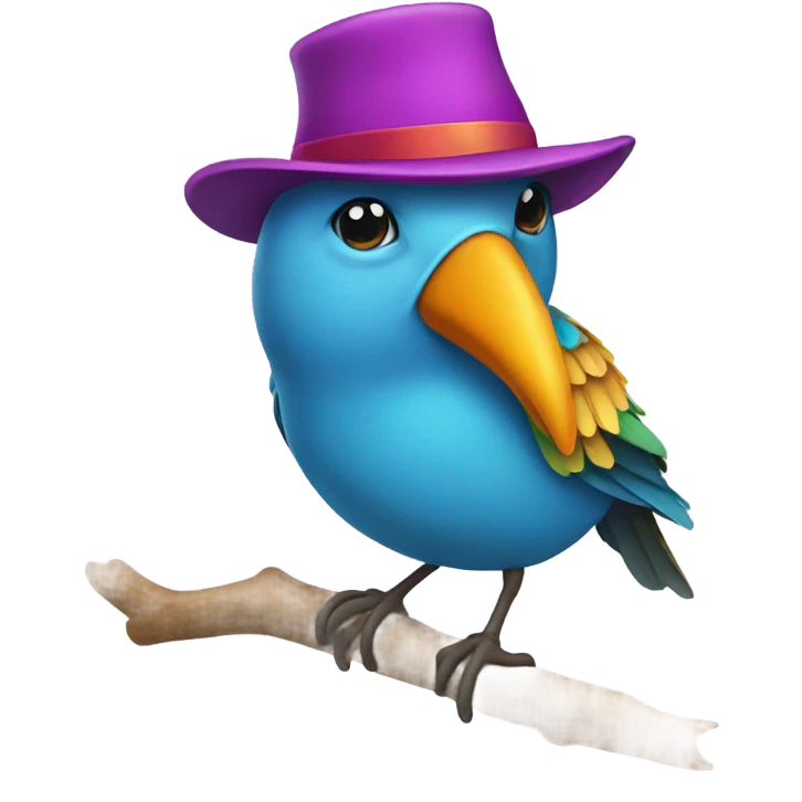 Bird with hat  emoji