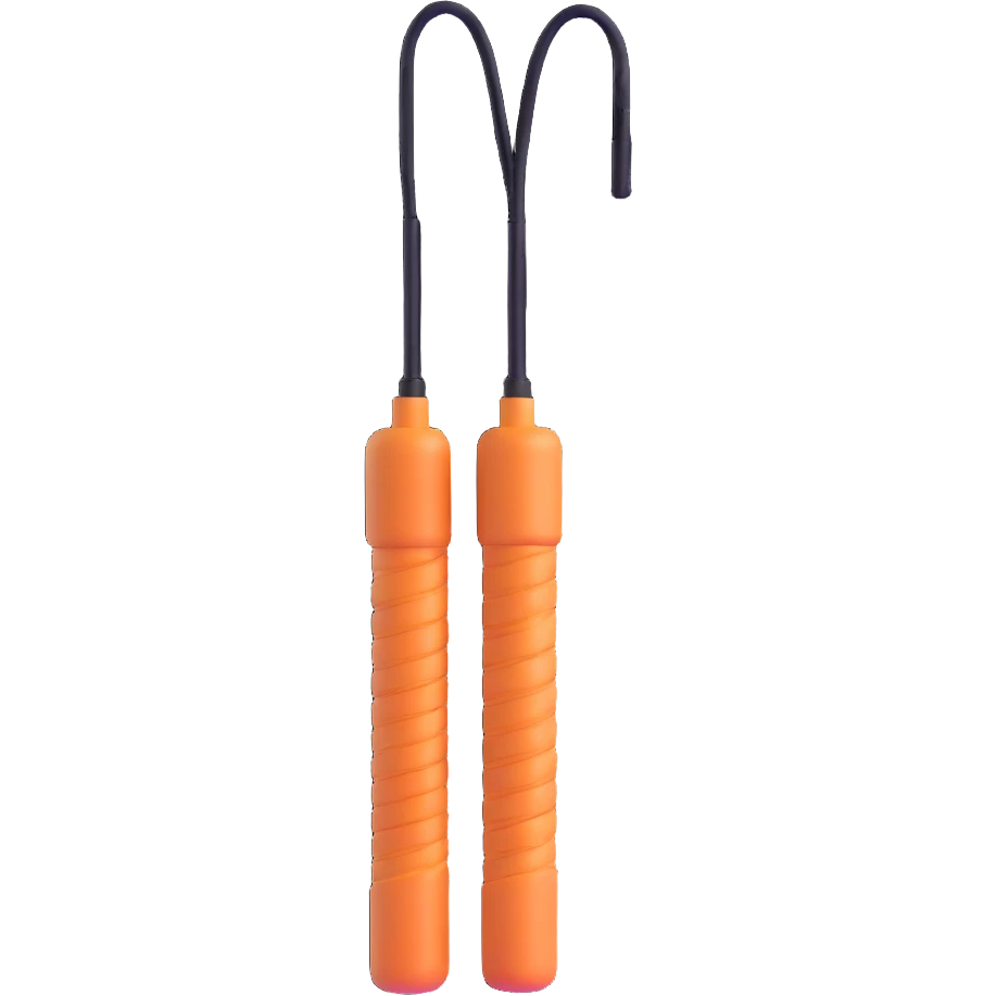 Jump rope gym equipment floating in the air, bright colors emoji