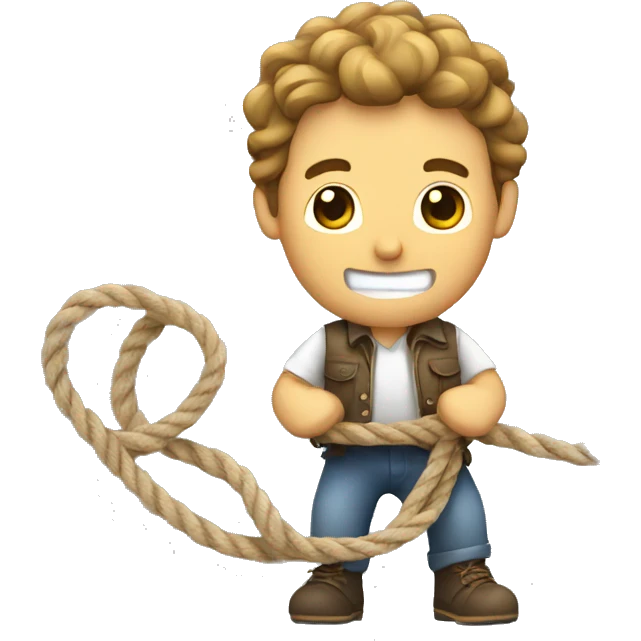 Man holding a rope emoji