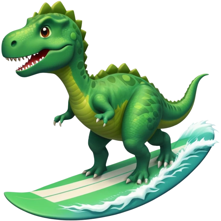 Dinossauro surfando  emoji