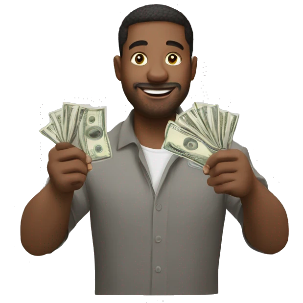 mano sosteniendo un fajo de dinero emoji