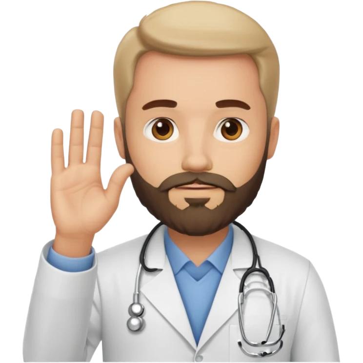бородатый доктор показывает рукой - все хорошо emoji