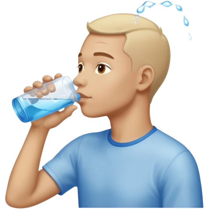 man in profile drinking water emoji