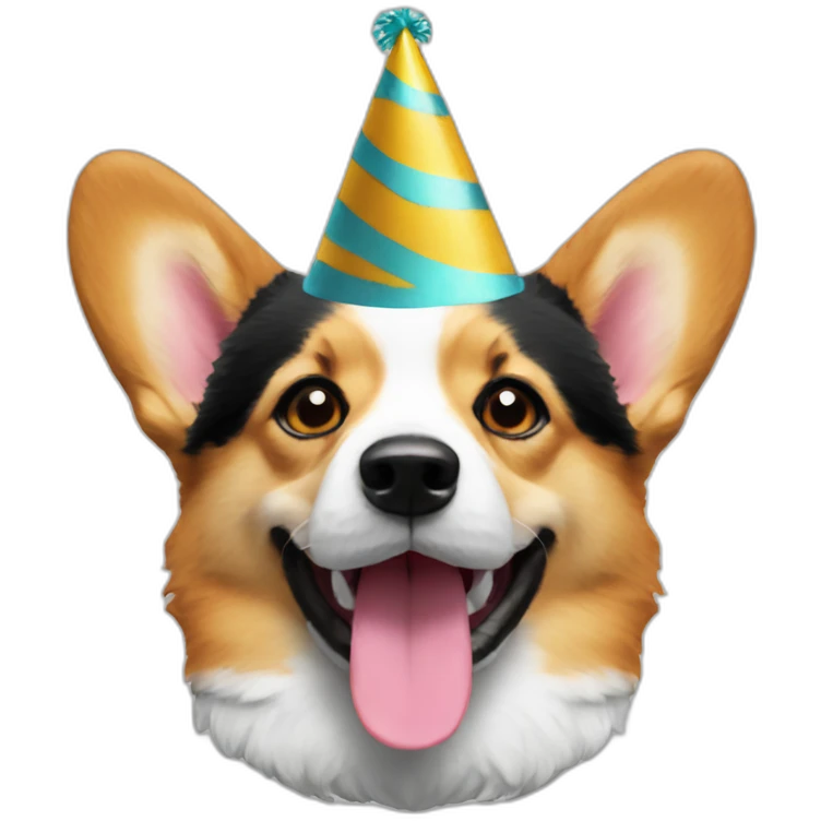corgi with party hat emoji