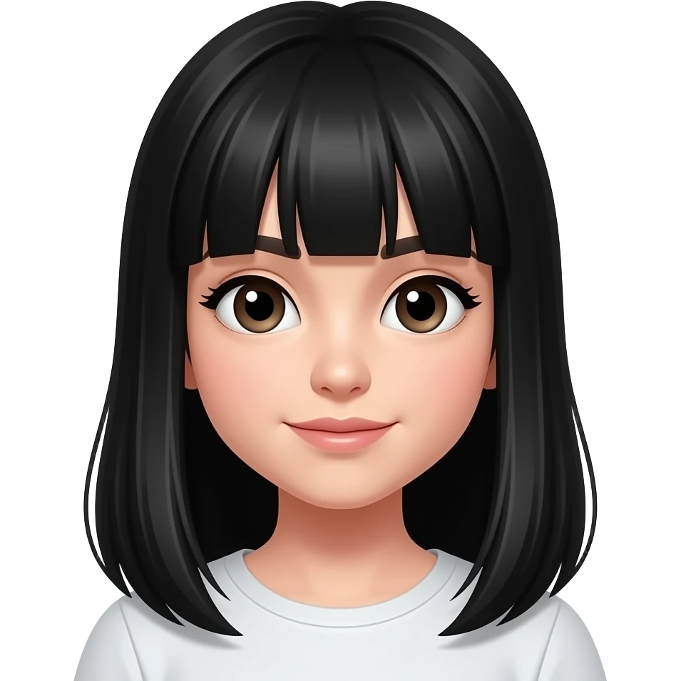 Siyah düz saçlı kız emoji