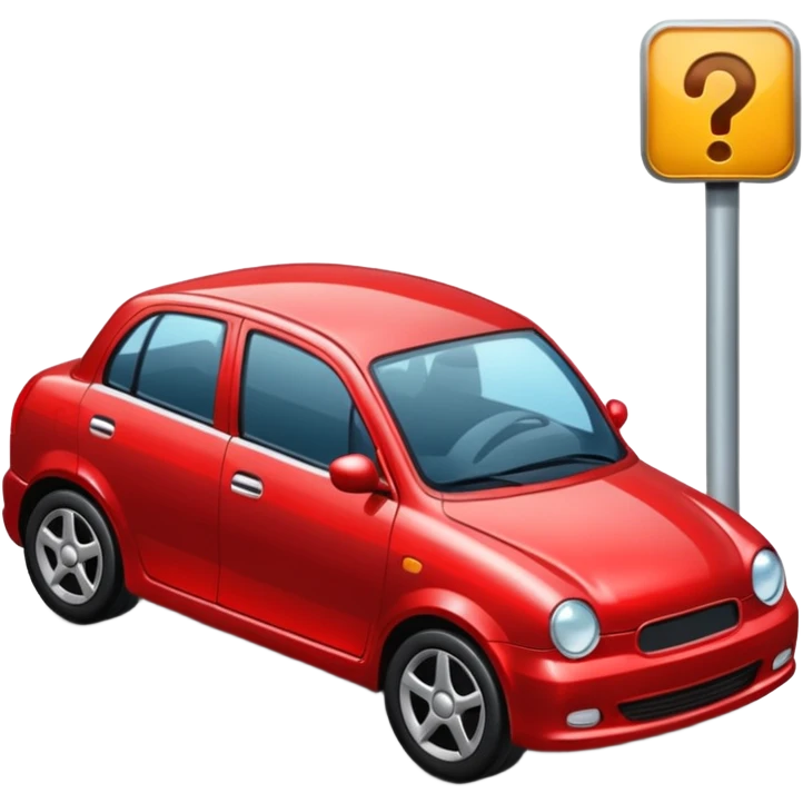 car parked beside the sidewalk emoji