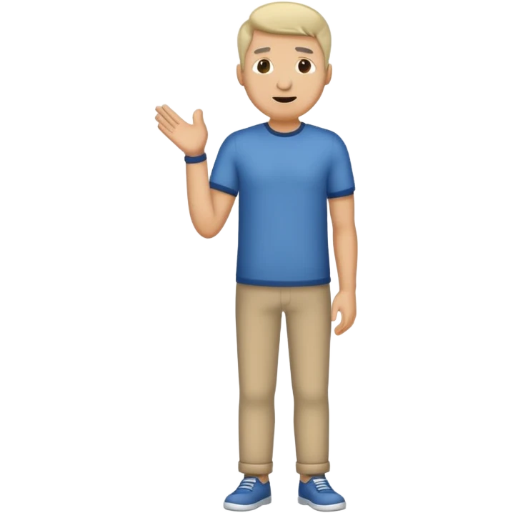 man full body doodle cartoon 2D talking emoji