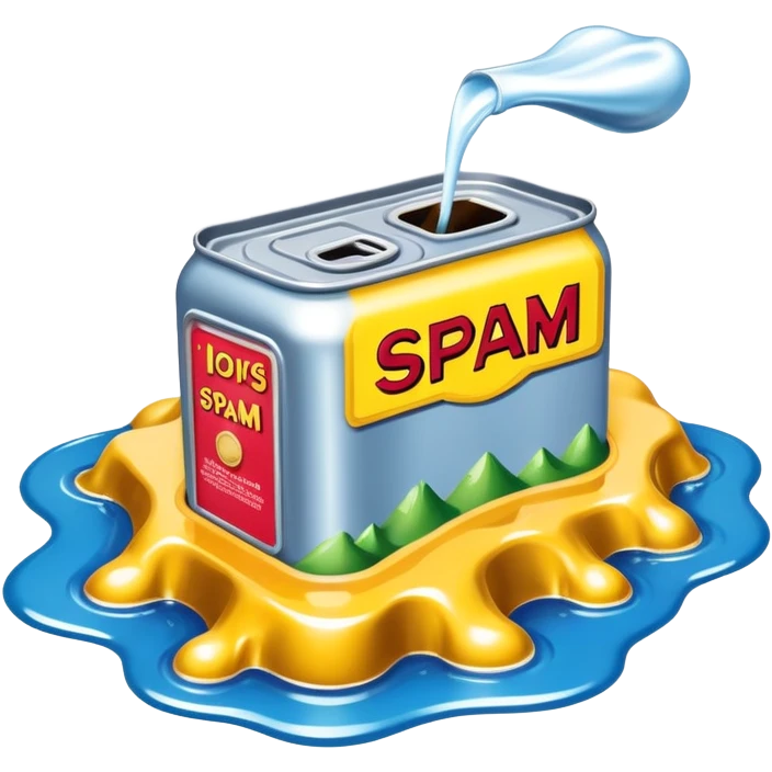 surreal dali style arty melting spam can landscape emoji