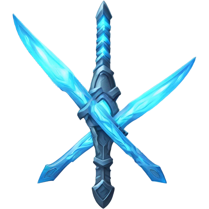 sci-fi multiblade sword-with-blue-ray-blade emoji